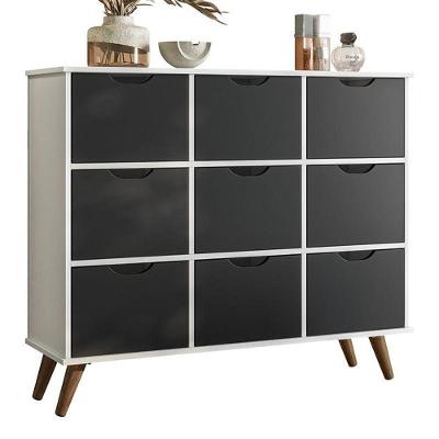 Nicho Organizador Retrô 1478 Com 9 Gavetas Branco-preto - Qmovi Branco-preto