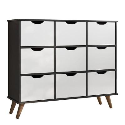 Nicho Organizador Retrô 1478 Com 9 Gavetas Preto-branco - Qmovi Preto-branco