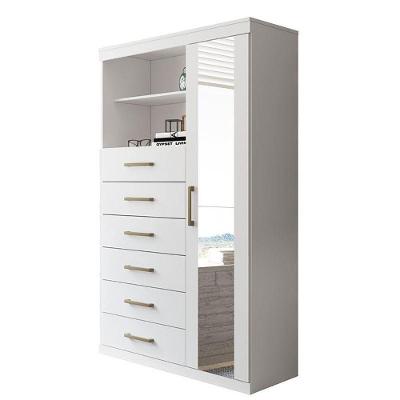 Multi-cômoda Marabá 1.6 1 Porta E 6 Gavetas Branco Com Espelho - Santos Andirá Branco