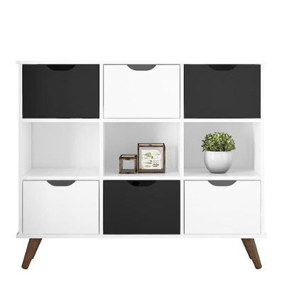 Nicho Organizador Retrô 1478 Com 6 Gavetas Branco-preto - Qmovi Branco-preto