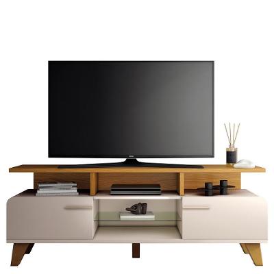Rack Bancada Essenza 1.6 Off White-cinamomo Para Tv Até 60? - Hb Móveis Off White-cinamomo