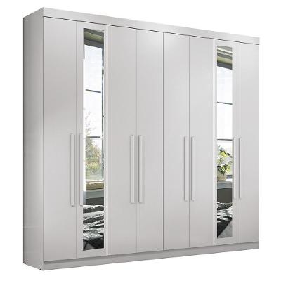 Guarda Roupa Casal Master New 8.4 8 Portas Branco Com Espelho - Santos Andirá Branco