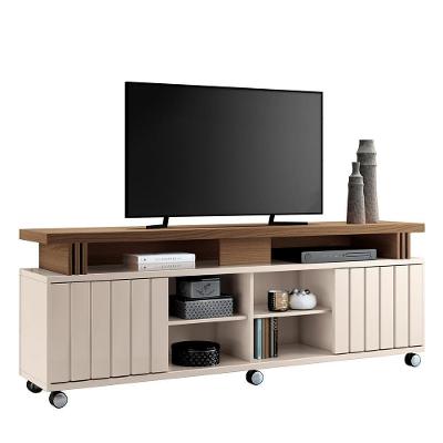 Rack Bancada Briz 1.8 Off White-castanho Para Tv Até 70? - Hb Móveis Off White-castanho