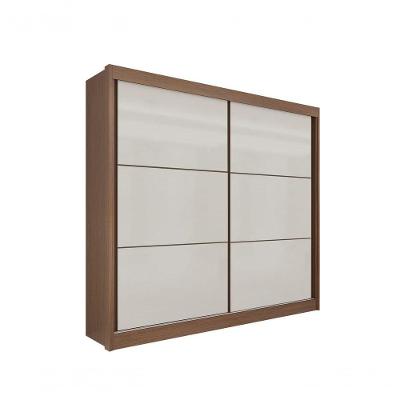 Guarda Roupa Casal Cancun 2 Portas 6 Gavetas Sem Pés - D' Doro Castanho/off White