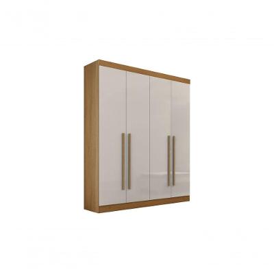 Guarda-roupa Da Vinci Plus 4 Portas 3 Gavetas Com Pés - D' Doro Cinamomo/off White