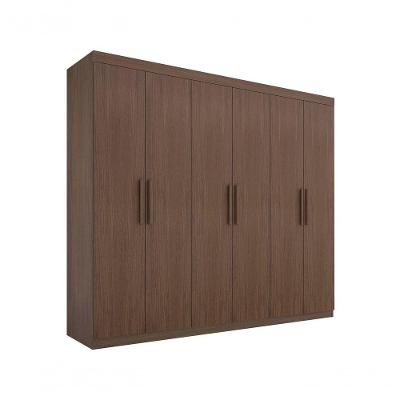 Guarda Roupa Casal Colibri 6 Portas 6 Gavetas Sem Pés - D' Doro Castanho