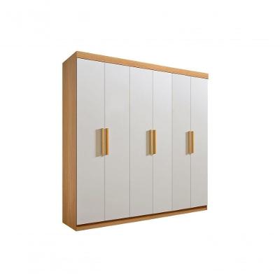 Guarda Roupa Casal Colibri 6 Portas 6 Gavetas Sem Pés - D' Doro Cinamomo/off White