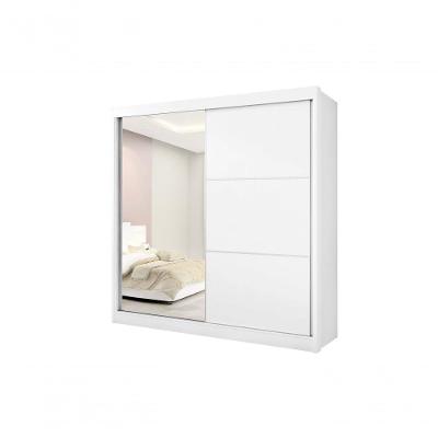 Guarda Roupa Titanium 2 Portas 6 Gavetas Com Espelho Com Pés D' Doro Branco