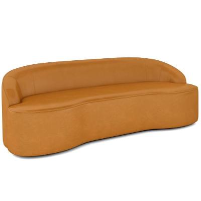 Sofá 4 Lugares Para Sala De Estar Living 260cm Theo D06 Sintético Caramelo - Mpozenato
