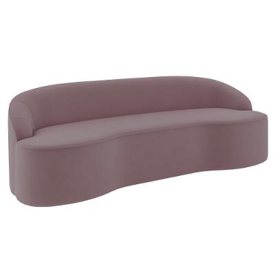 Sofá 4 Lugares Para Sala De Estar Living 260cm Theo D06 Veludo Rosa - Mpozenato
