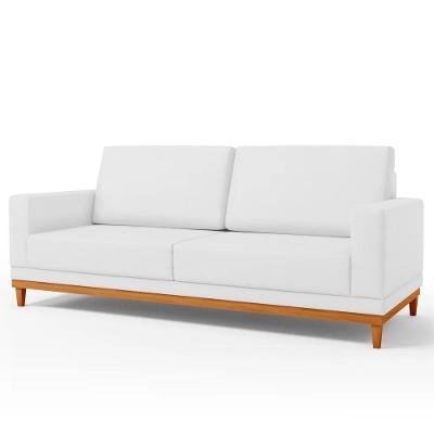 Sofá 2 Lugares 145cm Living Sala De Estar Kayrós D05 Sintético Branco - Mpozenato