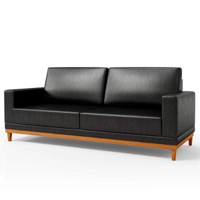 Sofá 2 Lugares 160cm Living Sala De Estar Kayrós D05 Sintético Preto - Mpozenato