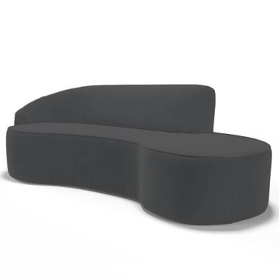 Sofá Living 4 Lugares 280cm Braço Esquerdo Mozart D06 Veludo Cinza - Mpozenato
