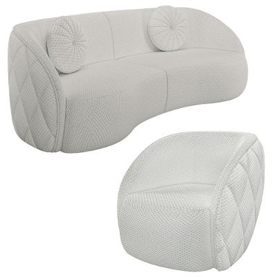 Sofá Decorativo 3 Lugares 288cm Com Almofadas E Poltrona Zion M22 Linho Cru - Mpozenato