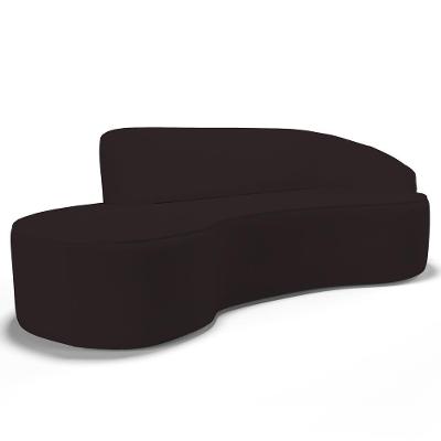 Sofá Living 3 Lugares 260cm Braço Direito Mozart D06 Sintético Marrom - Mpozenato