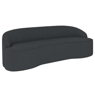 Sofá 4 Lugares Para Sala De Estar Living 230cm Theo D06 Bouclê Cinza Escuro - Mpozenato
