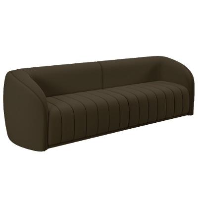 Sofá Living Decorativo 4 Lugares 332cm Meris M22 Veludo Marrom - Mpozenato
