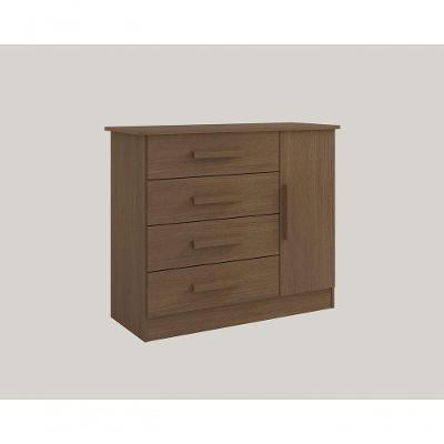Cômoda Firenze 4 Gavetas 1 Porta C/sapateira - D' Doro Castanho