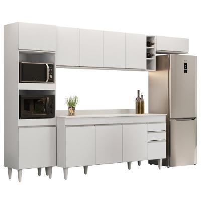 Armário De Cozinha Modulada 5 Peças Cp17 Balcão Com Tampo Branco - Lumil