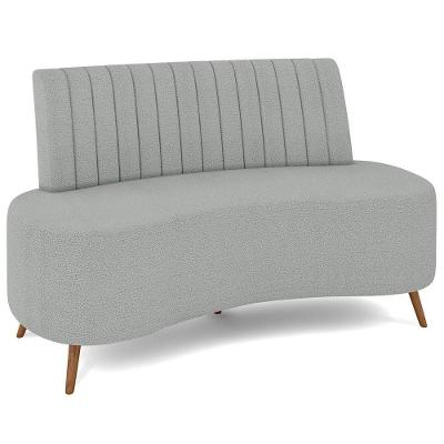 Sofá 2 Lugares Para Sala Living 160cm Pés Palito Tamar K04 Bouclê Cinza Claro - Mpozenato