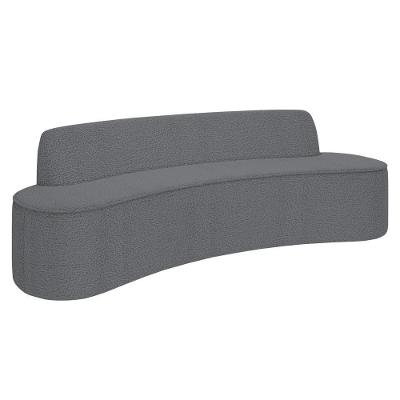 Sofá 4 Lugares Para Sala De Estar Living 260cm Koane D06 Bouclê Cinza - Mpozenato