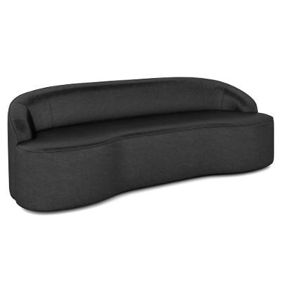 Sofá 5 Lugares Para Sala De Estar Living 300cm Theo D06 Sintético Preto - Mpozenato