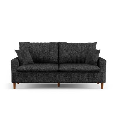 Sofá Living 3 Lugares 180cm Com Almofadas Veras D05 Linho Grafite - Mpozenato