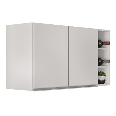 Armário De Cozinha Aéreo Califórnia 100cm E Nicho Garrafeiro Branco - Lumil