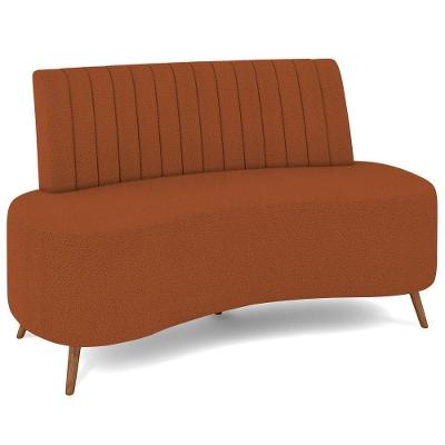 Sofá 2 Lugares Para Sala Living 135cm Pés Palito Tamar K04 Bouclê Terracota - Mpozenato