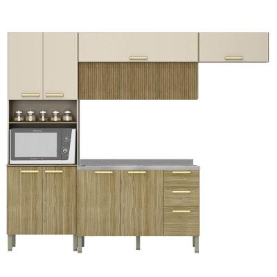 Armário De Cozinha 5 Peças Urban02 Balcão Com Pia 120cm Z06 Freijó/vanilla - Mpozenato