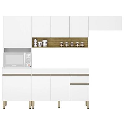 Armário De Cozinha 4 Peças Balcão Sem Tampo 150cm Lina14 Z06 Supremo/freijó - Mpozenato