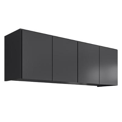 Armário De Cozinha Aéreo 118cm 4 Portas Monna Grafite Z34 - Mpozenato