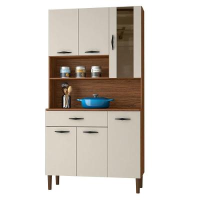 Armário De Cozinha Compacta 90cm Bruna Z06 Nogueira/off White - Mpozenato