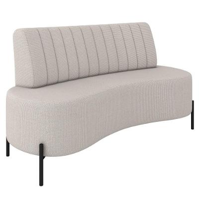 Sofá 2 Lugares 135cm Pés Aço Preto Tamar K04 Linho Areia - Mpozenato