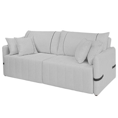 Sofá Cama Retrátil 220cm Essence D05 Linho Cinza/preto - Mpozenato