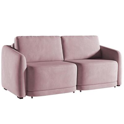 Sofá Cama Casal Para Sala 196cm Polska K04 Veludo Rosê - Mpozenato