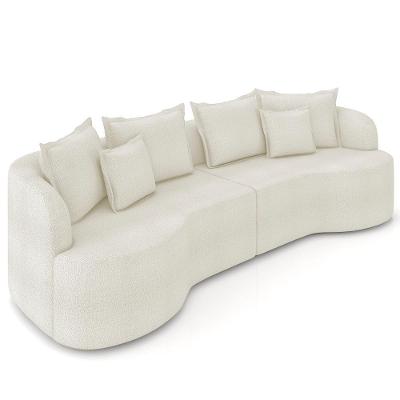 Sofá 3 Lugares 230cm Orgânico Quito K04 Boucle Areia - Mpozenato