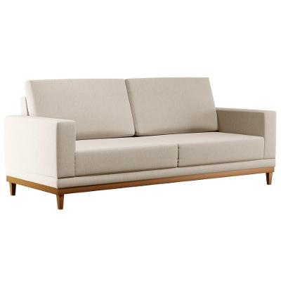 Sofá Living 200cm 3 Lugares Kayrós D05 Linho Bege - Mpozenato