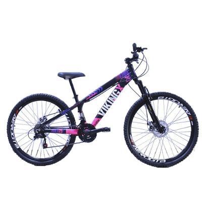 Bicicleta Viking X Tuff 25/30 Aro 26 Freio A Disco 21v Cambios Importados Preto Rosa