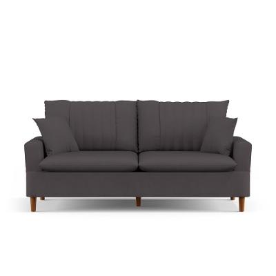 Sofá Living 3 Lugares 200cm Com Almofadas Veras D05 Suede Cinza - Mpozenato
