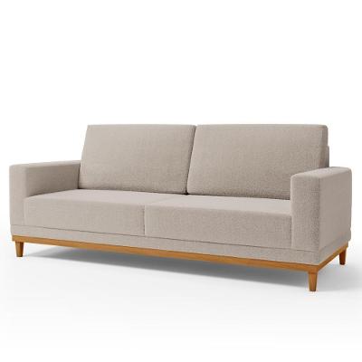 Sofá Living 180cm 3 Lugares Kayrós D05 Boucle Bege - Mpozenato