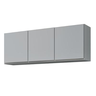 Armário De Cozinha Aéreo 150cm 3 Portas Argélia Cinza Claro - Lumil