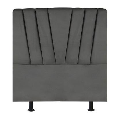 Cabeceira Estofada De Cama Casal Box 140 Cm Malu Linho Cinza