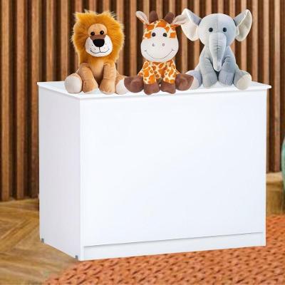 Baú Para Brinquedos Armazenamento Multiuso Para Quarto Ternura Branco