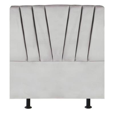 Cabeceira Estofada De Cama Casal Box 140 Cm Malu Linho Cinza Claro