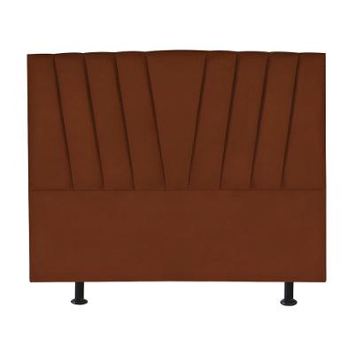 Cabeceira Estofada Cama Casal Queen Size 160 Cm Malu Veludo Terracota