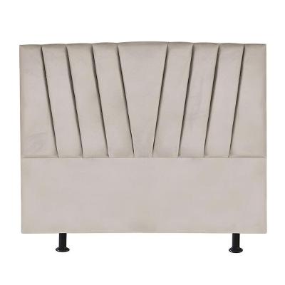 Cabeceira Estofada Cama Casal Queen Size 160 Cm Malu Linho Bege
