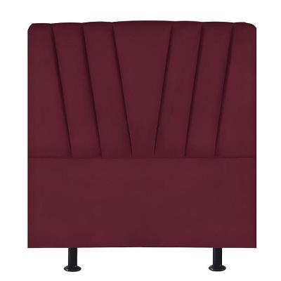 Cabeceira Estofada De Cama Casal Box 140 Cm Malu Suede Bordô