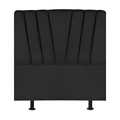 Cabeceira Estofada De Cama Casal Box 140 Cm Malu Linho Preto