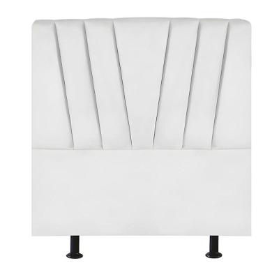 Cabeceira Estofada De Cama Casal Box 140 Cm Malu Suede Branco